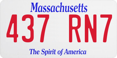 MA license plate 437RN7