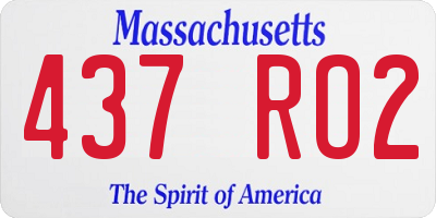 MA license plate 437RO2