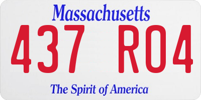 MA license plate 437RO4