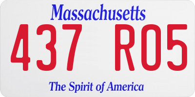 MA license plate 437RO5