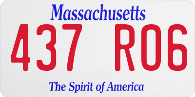 MA license plate 437RO6