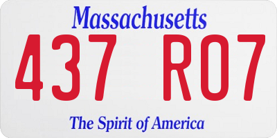 MA license plate 437RO7