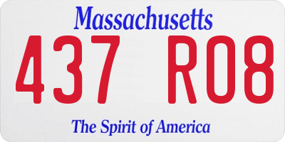 MA license plate 437RO8