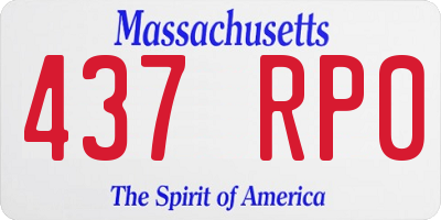 MA license plate 437RP0