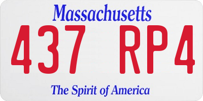 MA license plate 437RP4