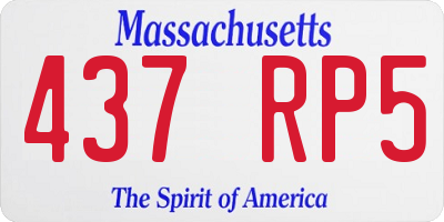 MA license plate 437RP5