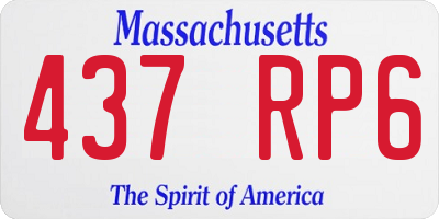 MA license plate 437RP6