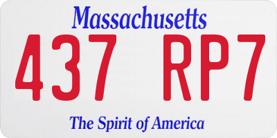 MA license plate 437RP7