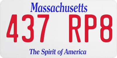 MA license plate 437RP8