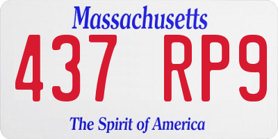 MA license plate 437RP9