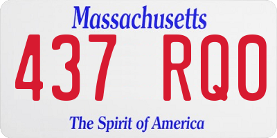 MA license plate 437RQ0