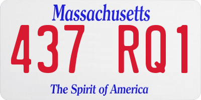 MA license plate 437RQ1