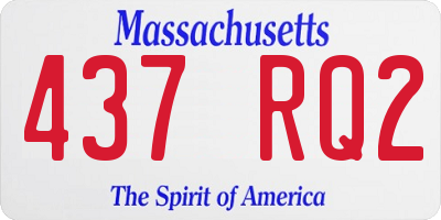 MA license plate 437RQ2