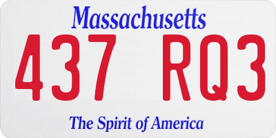 MA license plate 437RQ3