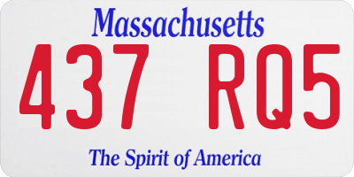 MA license plate 437RQ5