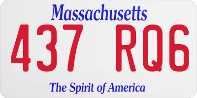MA license plate 437RQ6