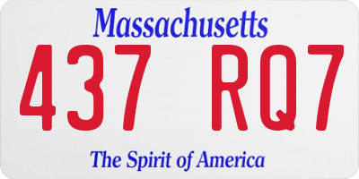 MA license plate 437RQ7