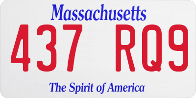MA license plate 437RQ9