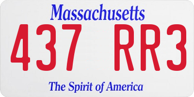 MA license plate 437RR3