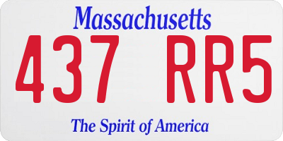 MA license plate 437RR5