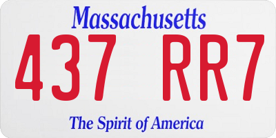 MA license plate 437RR7