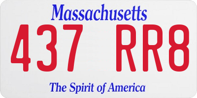 MA license plate 437RR8