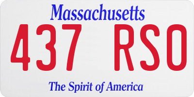 MA license plate 437RS0