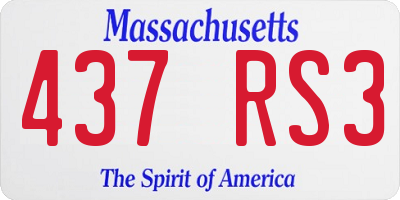 MA license plate 437RS3
