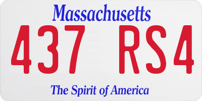 MA license plate 437RS4