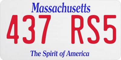 MA license plate 437RS5