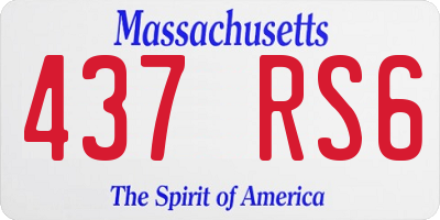 MA license plate 437RS6