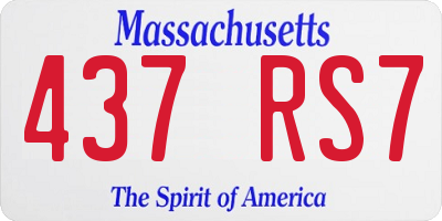MA license plate 437RS7