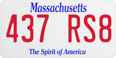 MA license plate 437RS8