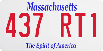 MA license plate 437RT1