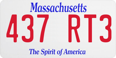 MA license plate 437RT3