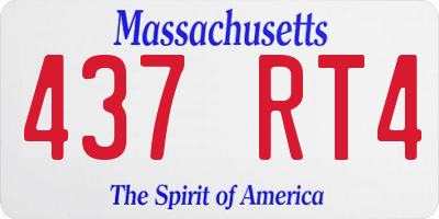 MA license plate 437RT4