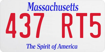 MA license plate 437RT5