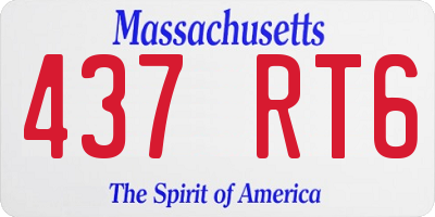 MA license plate 437RT6