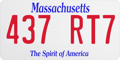 MA license plate 437RT7
