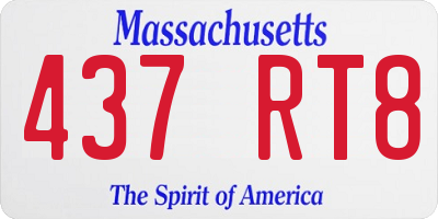 MA license plate 437RT8