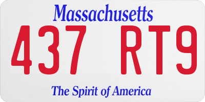 MA license plate 437RT9
