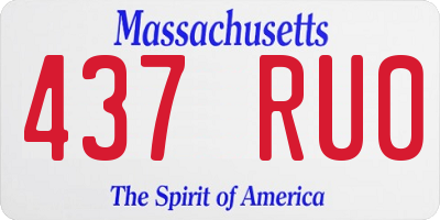 MA license plate 437RU0