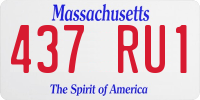 MA license plate 437RU1