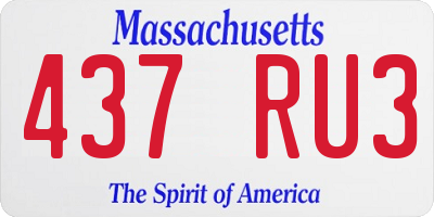 MA license plate 437RU3
