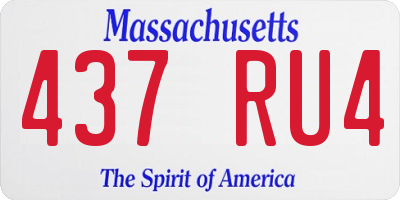 MA license plate 437RU4