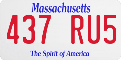 MA license plate 437RU5