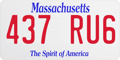 MA license plate 437RU6