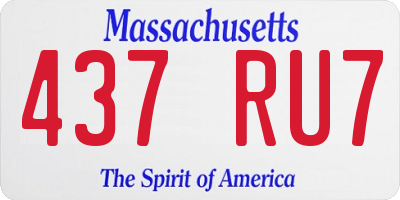 MA license plate 437RU7