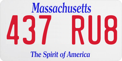 MA license plate 437RU8