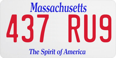 MA license plate 437RU9